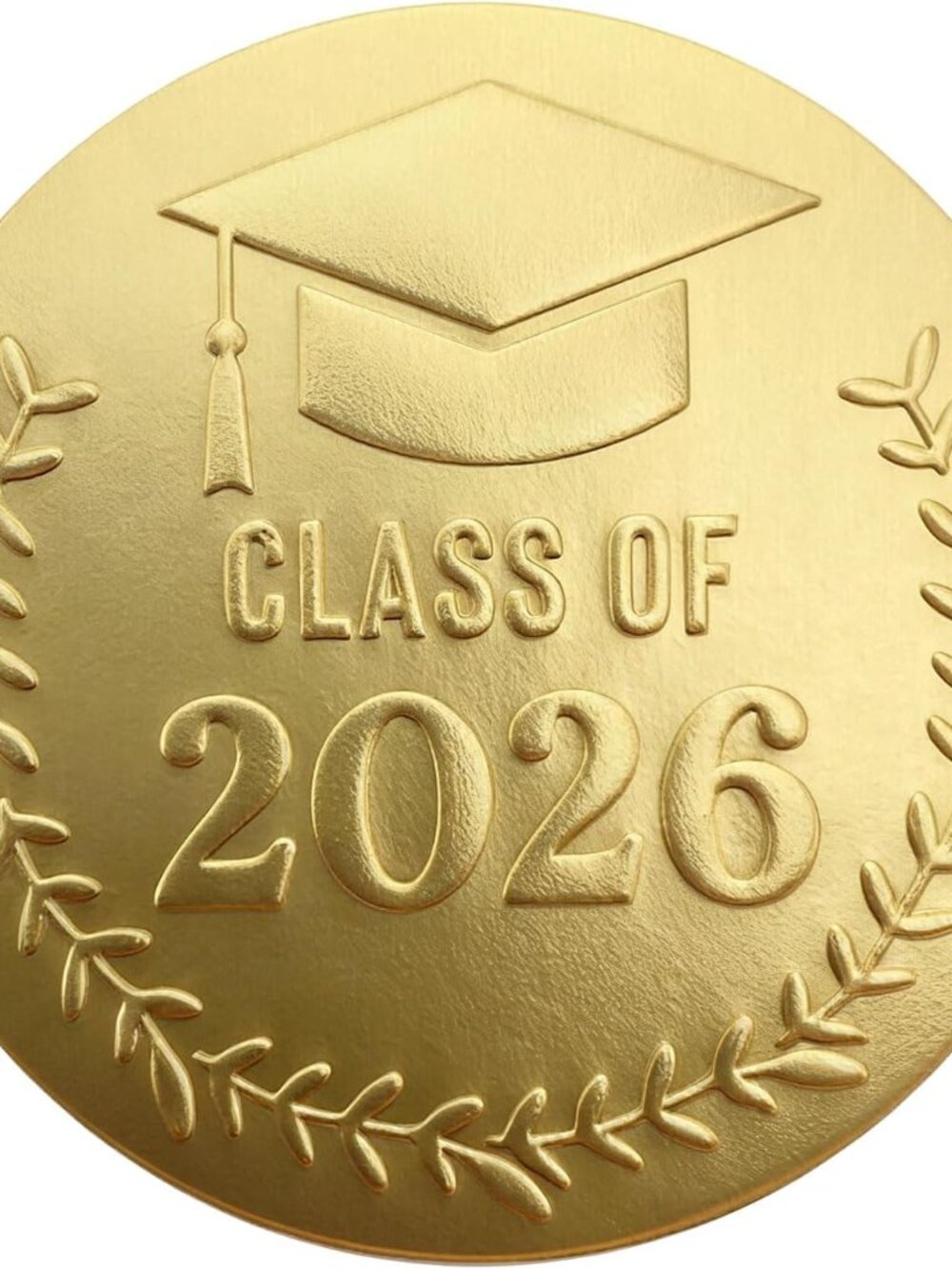 100 Pack Class of 2026 Graduation Stickers – Gold Foil Embossed Labels for Gradu